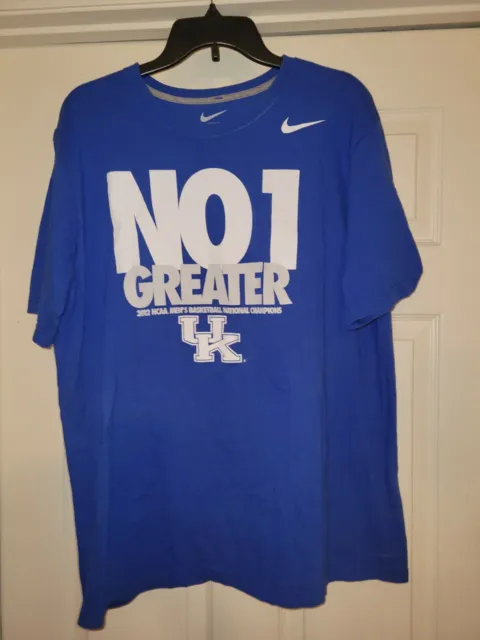 Nike Adult Kentucky Wildcats Basketball T Shirt Uk 2012 Champs  No1 Greater Xl