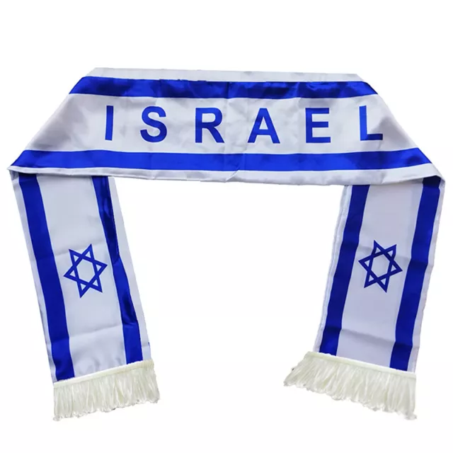 15x145cm Scarf Printing Satin Israeli Flag National Day Scarves Israeli Shawl