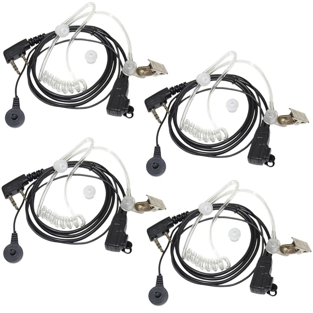 4x HQRP 2 Pin Earpiece Headsets Mic for Kenwood NX220 NX240v NX320 NX340u NX420