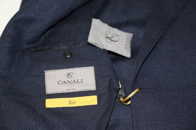 #254   $1,495 CANALI Kei Collection Wool & Silk Navy Blue Blazer Size 46 R