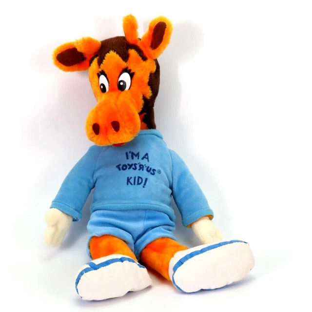 VINTAGE 80S GEOFFREY Giraffe Plush Im A Toys R Us Kid Orange Blue
