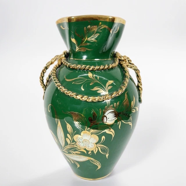 Vase Fontainebleau Legras trèfle vert bouteille - Décoration