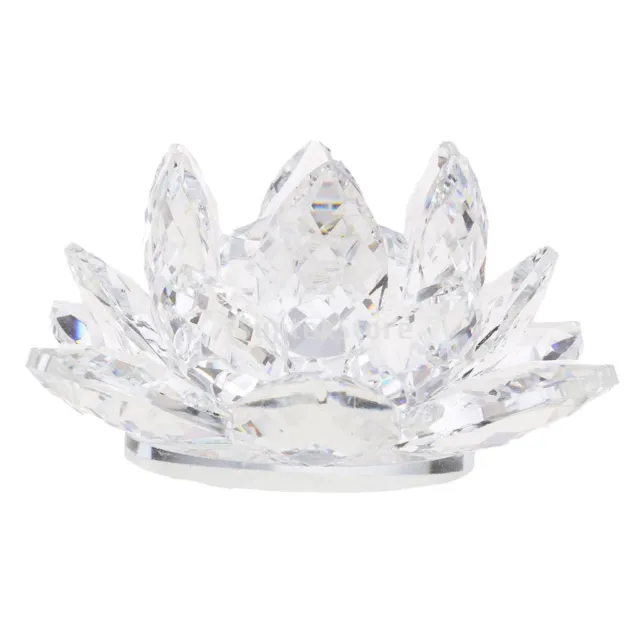 Large Crystal Lotus Flower with Gift Box 4 Inch Feng Shui Home Decor Clear 2