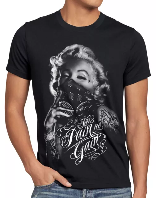 Marilyn No Pain Tattoo T-Shirt Herren monroe inked punk rock tätowiert biker usa