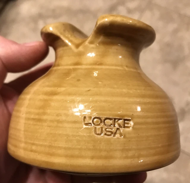 Vintage Large LOCKE Porcelain Ceramic INSULATOR USA Glazed Butterscotch Ex Co
