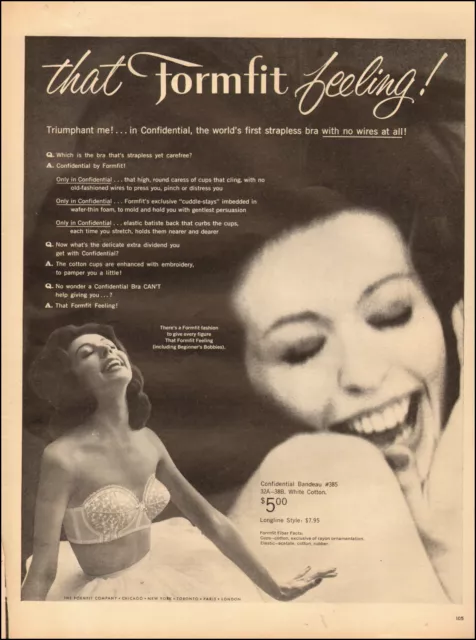 1960-VINTAGE AD FOR Formfit Bra`The Formfit Corp, lingerie (021415