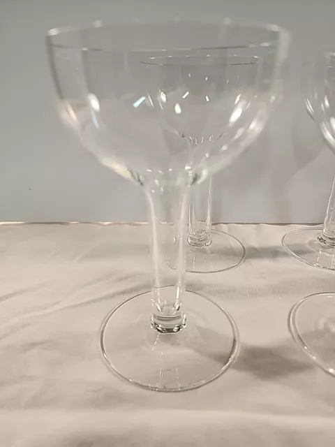 Vtg MCM Set of 4 Hollow Stem Champagne Coupe Glasses Cocktail Barware New Year's 2