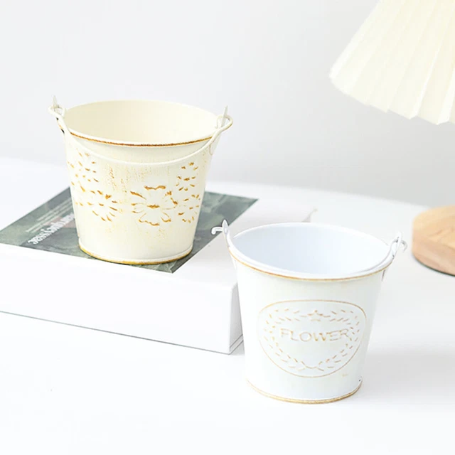 2pcs Pots de fleurs en métal