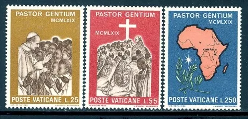 Vatican #Mi550-Mi552 MNH 1969 Pope Visit Africa Crucifix Map [473-475]