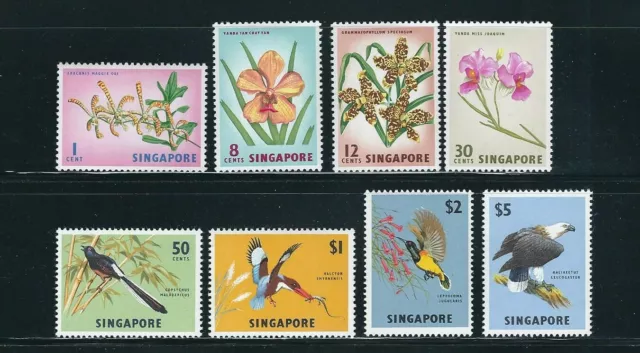 Singapore 1963 Fleurs Et Oiseaux (Scott 62-69) XF MNH