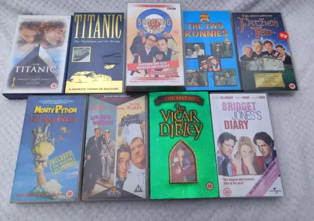 Various VHS Bundle X9 VHS Video Cassette Tapes Titanic etc* All Untested**