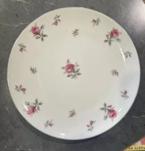 Vintage Rose Chintz Bread Butter, Dessert Plates, Rose by Meito Japan Floral