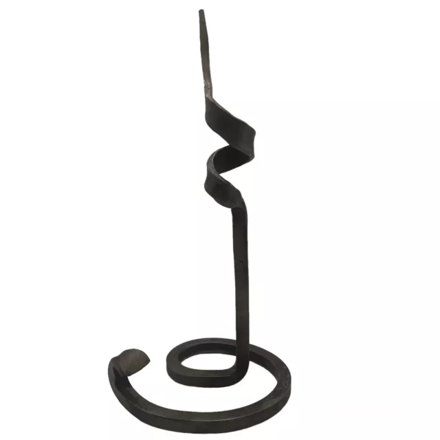 Wrought Iron Taper Candle Holder Blacksmith Hand Forged Brutalist Primitive