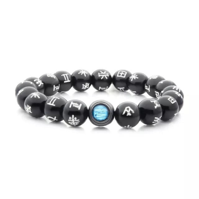 Marvel BLACK PANTHER WAKANDA FOREVER Kimoyo Blue 20 Beads w/Glass Dome BRACELET