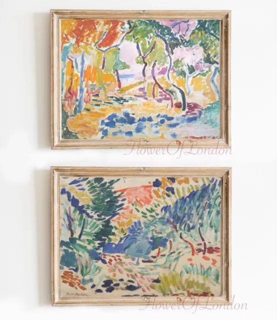 Set of 2 Matisse Prints Landscape Collioure Vintage HORIZONTAL Soft Muted Giclée