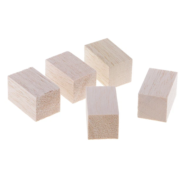 Blocchi di Legno di Balsa Blocchi Quadrati di Legno Pezzi di Gioco in Legno