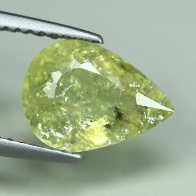 2.46 Cts Natural Tourmaline Pear Cut Olive Yellow Loose Gemstone