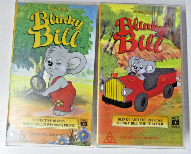 Blinky Bill and The Red Car + Detective Blinky - 2 x VHS PAL Tapes ABC Kids
