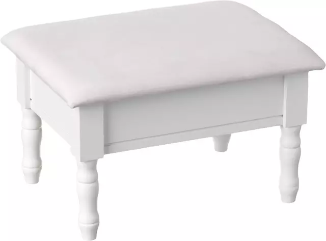 Frenchi Home Furnishing Footstool with Storage Cover, White