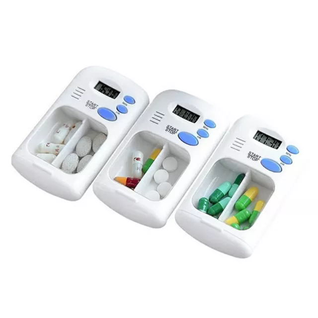 Pills Electronic Box Medicine Reminder W/ Alarm Timer Case Organizer For Pill