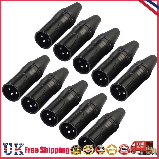 10pcs DIY Microphone XLR 3Pin Male Plug Connector Cable Solder Plug MIC Adapter