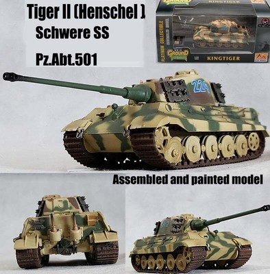 WWII German Tiger II Henschel Schwere PzAbt 501 1/72 Tank no diecast Easy model