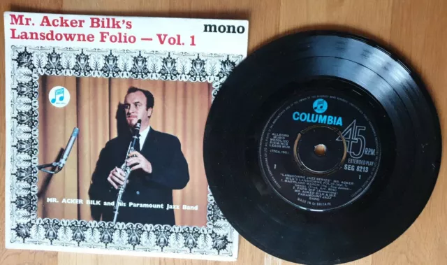 Mr Acker Bilk's Lansdowne Folio Vol 1  Mono 45rpm EP Columbia SEG 8213