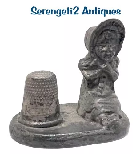 Antique Thimble Holder Child and Size 6 Sterling Silver Thimble *C.1900s