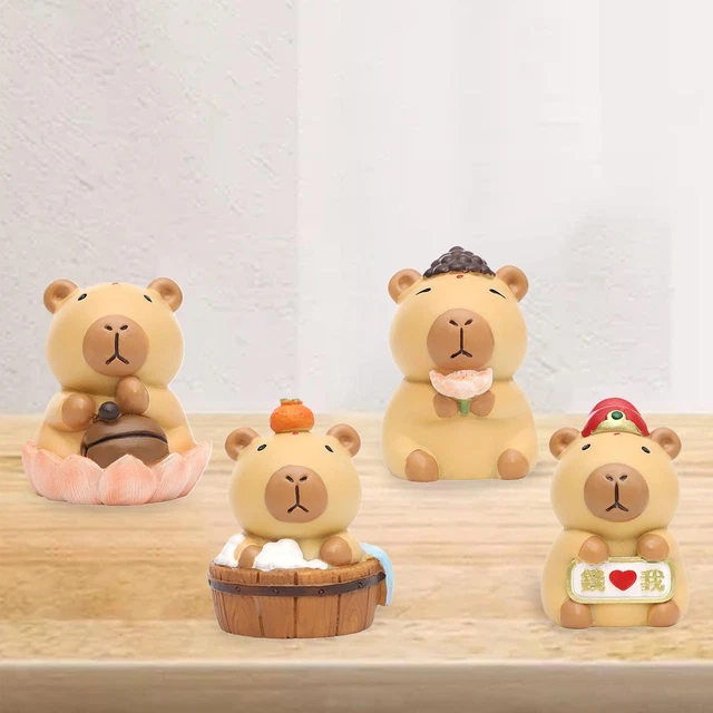Figurines Capybara Miniatures - Lot De 13 - 2cm - Résine Dure - Pour Décoration Gâteau, Jardin Féerique, Déco Intérieure