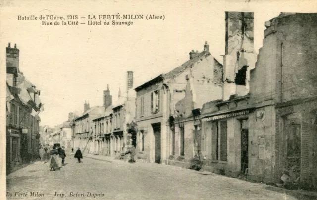 Carte LA FERTE MILON Rue de la Cité Hôtel du Sauvage