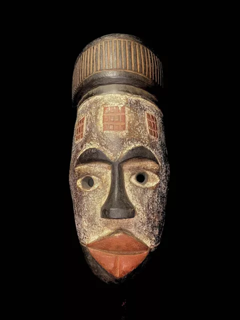 African mask antiques tribal Bwami Primitive Art Collectibles Wood Masks -5592
