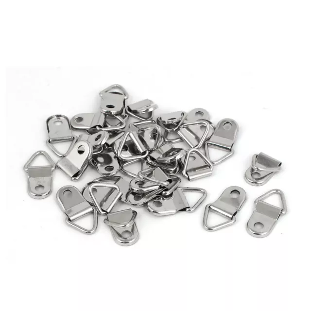 26mm x 14mm Triangle D-Ring Picture Photo Frame Strap Hangers 30PCS w Screws