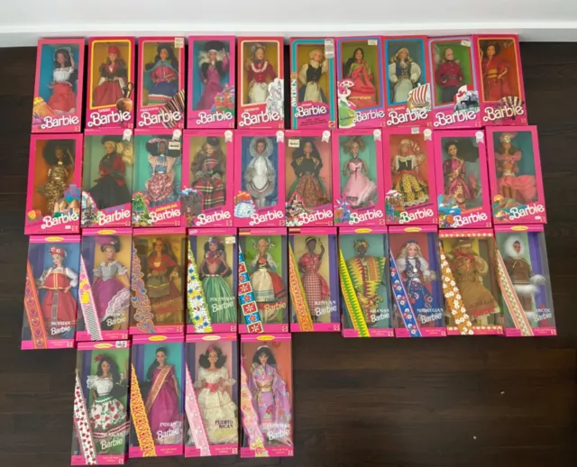 Mattel Barbie- Dolls of the World Collection- Lot of 34 New in Box