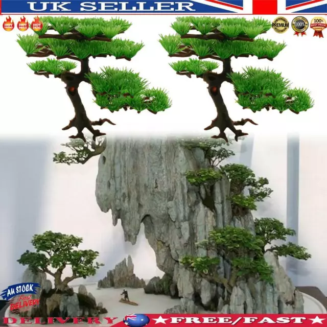 Green Fake Plastic Pine Tree Water Plants for Fish Tank Aquarium Ornament Decor