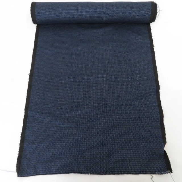 Tanmono Kimono Fabric Silk Oshima tsumugi hexagonal pattern Navy 413.4inch