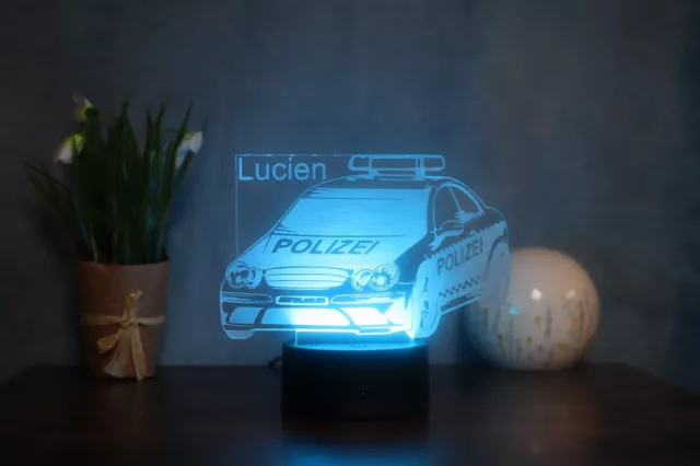 Personalisiertes LED-Nachtlicht "Polizei" – Perfektes Geschenk für Polizeifans