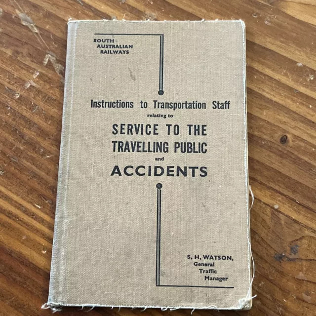 South Australian Railways Service To The Travelling Public Booklet SAR