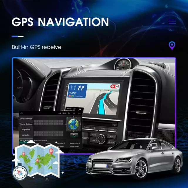 7 pouces Android 9.1 2 din unité de tête voiture stéréo GPS navigation satellite radio écran tactile USB 3