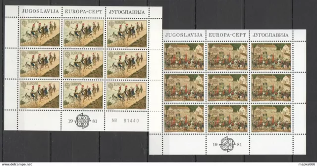 Ec009 1981 Yugoslavia Europa Cept Art Paintings Folklore Milenkovich 2Kb Mnh