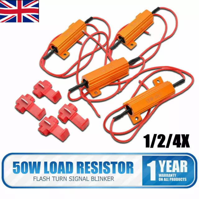 4pcs Load Resistor 50W 6RJ 6ohm LED Decoder FIX Hyper Flash Turn Signal Blinker