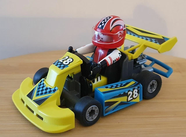 Lot PLAYMOBIL Vintage – 2 Pilotes De Karting (sets 3012, 3013) De 1998, Avec Accessoires, Bon état