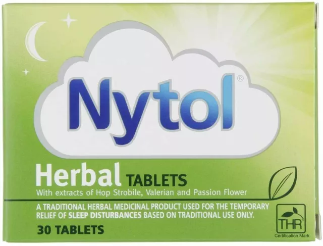 Nytol Herbal Good Sleep Aid Tablets - Insomnia Sleeping Natural - 30 Tablets