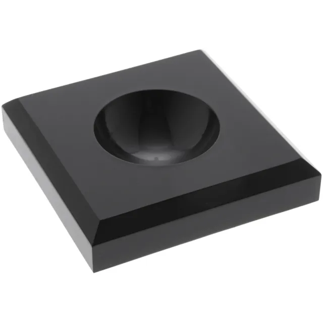 Plymor Black Acrylic Square Base w/ Indented Circle 3.5" x 3.5" x 0.75" 12 Pack