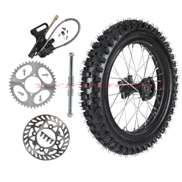 90/100-16 Rear Wheel Rim Tire w/Sprocket Brake Caliper for CRF100 TTR KLX Apollo