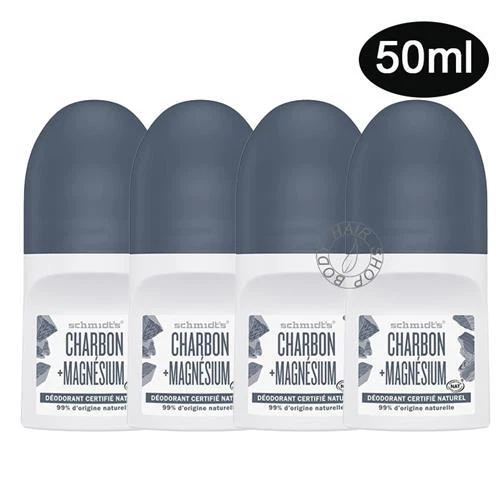 Schmidt's Natural Desodorante Roll-On Carbón Fresco Aluminio Sin Valor Pack X 4