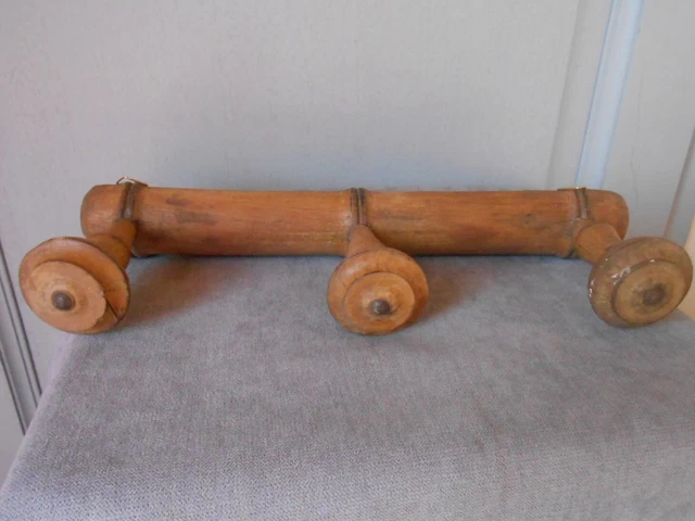 vintage French WOOD Coat & Hat Rack Clothing Hanger 2