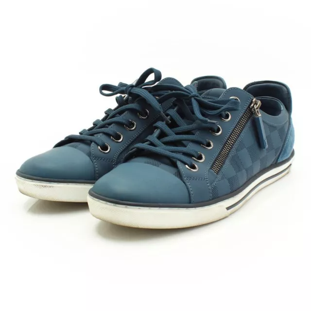 Sneakers Louis Vuitton Louis Vuitton Men's Black & Blue Damier Trainers Rubber Sole Lace Up Shoes 7.5UK