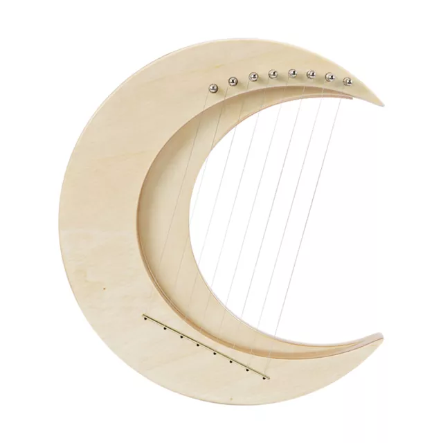 8-string Crescent Moon Type Lyre G  Portable Lyre Steel Wire Strings W8C9