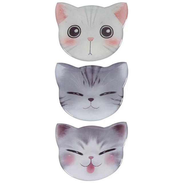 3 piezas Encantador Espejo Cosmético Metal Portátil Maquillaje