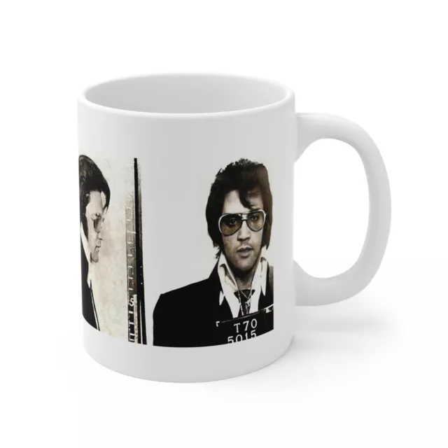 Elvis Presley Mugshot Coffee Mug 11oz | Magnificent 1970 Mug Shot | Busted | NEW